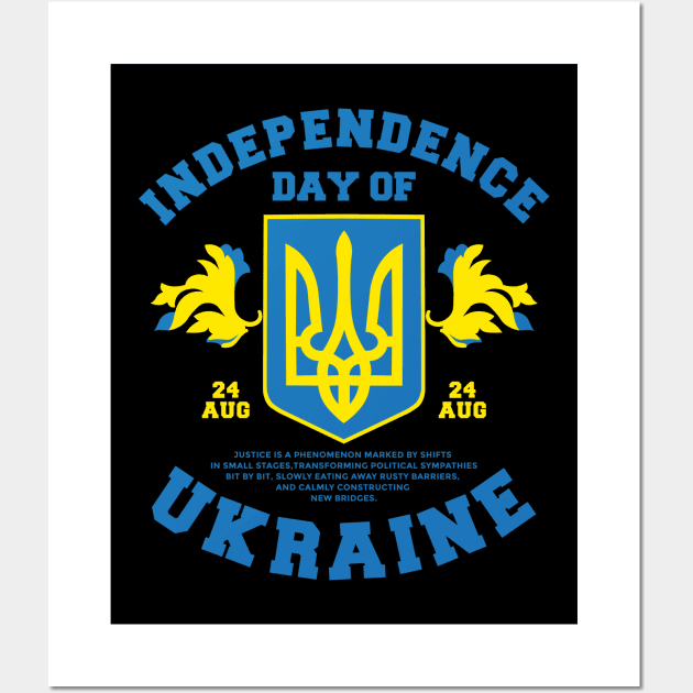 Independence Day Of Ukraine peace sign Ukraine Coat of Arms tryzub T-Shirt Wall Art by Vive Hive Atelier